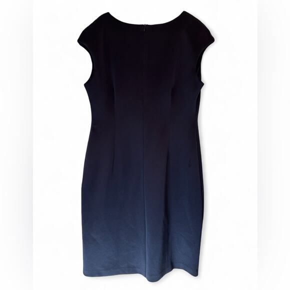 Connected Apparel Navy Embroidered Sheath Dress – Women’s 14 Illusion Panel - Picture 2 of 4